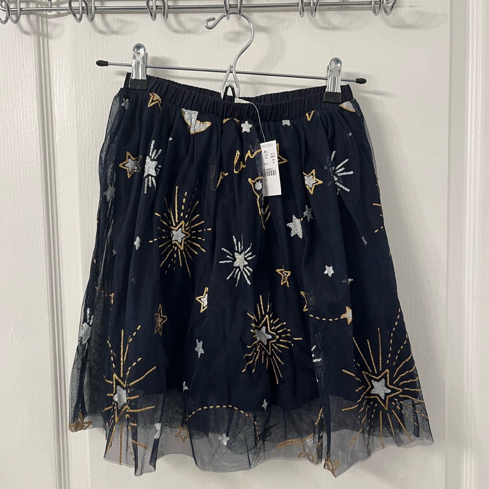 NWT Crewcuts Navy Blue  Starry Tulle Skirt- size 8